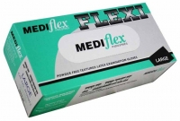 MEDIFLEX FLEXI POWDER FREE TEXTURED LATEX GLOVES LARGE, 100
